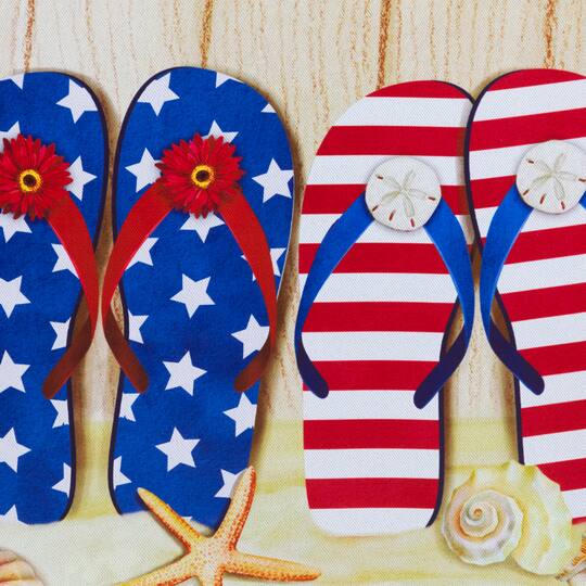 18" Sandy Beach Welcome Stars & Stripes Patriotic Garden Flag